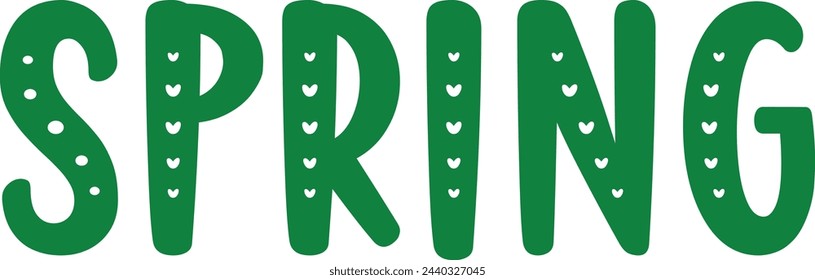 Spring typography design on plain white transparent isolated background for card, shirt, hoodie, sweatshirt, apparel, tag, mug, icon, poster or badge