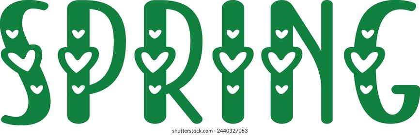 Spring typography design on plain white transparent isolated background for card, shirt, hoodie, sweatshirt, apparel, tag, mug, icon, poster or badge