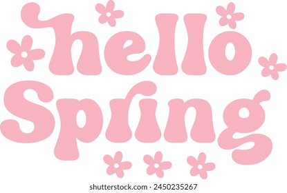 Diseño de la tipografía de primavera en el fondo aislado blanco liso transparente para la tarjeta, camisa, sudadera, sudadera, ropa, etiqueta, taza, icono, póster o insignia