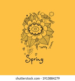 Spring typography tee shirt design graphic, artistic vector illustration, good looking creative art design