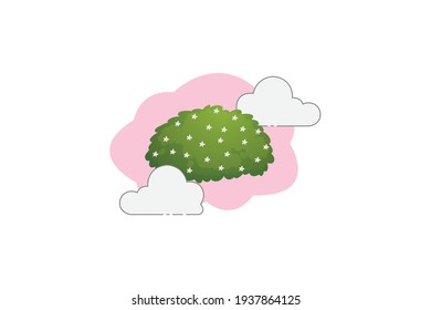 Icono de nube de flor de fondo de primavera