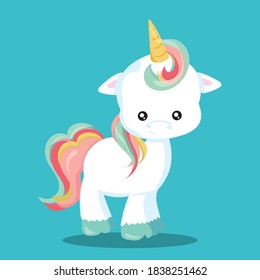 ilustración vectorial de diseño de unicornio de primavera