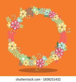 spring unicorn wreath design vector illustration