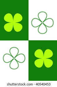 spring vector background with four-leaf clover