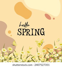 Spring vector background illustration. It is suitable for card, banner, or poster