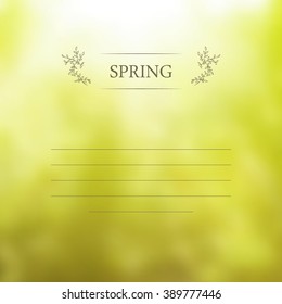 Spring vector background with place for text