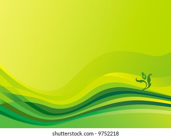 Spring vector background with waves