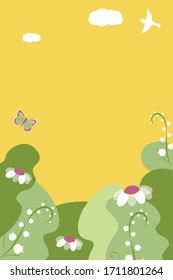 Spring Vector  backgrounds with copy space for text, social media stories wallpapers, banners, posters, templates . Bright posters on spring theme