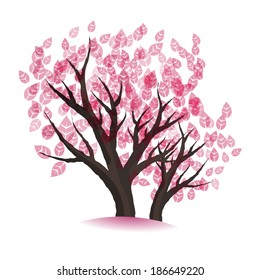 spring vector blossoming tree tree