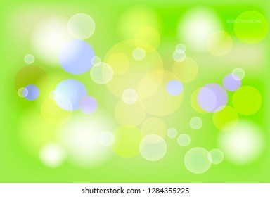 Spring vector blurry bokeh background inbright green color with light lense splashes for for greeting card design, poster or flyer happy easter day