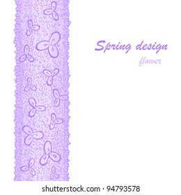 Spring vector card with floral ornament which can uses as lilac flower  seamless brush