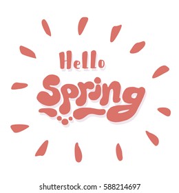 Spring vector card with hand drawn lettering