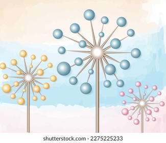 Spring vector drawing. Abstract illustration in pastel colors. Background in abstraction concept.