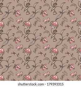 Spring vector floral seamless cute background