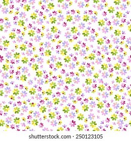 spring vector flowers seamless pattern