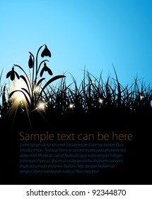 Spring vector grass background with place for your text