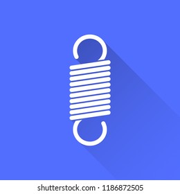Spring vector icon with long shadow. Illustration isolated on blue background for graphic and web design.