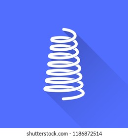 Spring vector icon with long shadow. Illustration isolated on blue background for graphic and web design.