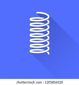 Spring vector icon with long shadow. Illustration isolated on blue background for graphic and web design.