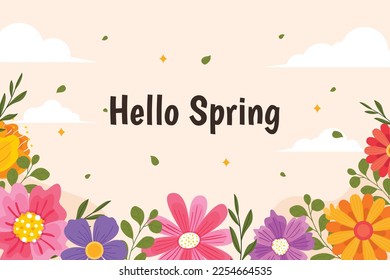 Spring vector illustration design. Flat design.