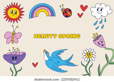 Spring vector illustration design. Flat design.
