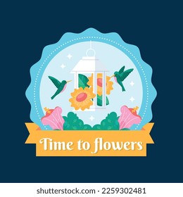 Spring vector illustration design. Flat design.