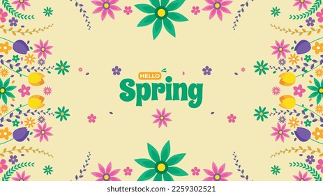 Spring vector illustration design. Flat design.