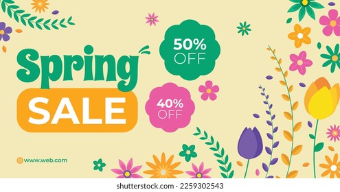 Spring vector illustration design. Flat design.