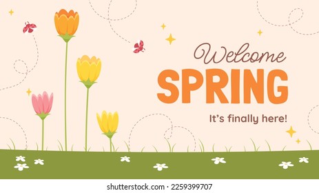 Spring vector illustration design. Flat design.