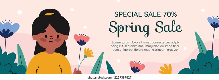 Spring vector illustration design. Flat design.