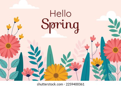 Spring vector illustration design. Flat design.