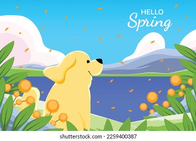 Spring vector illustration design. Flat design.