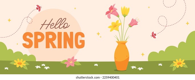 Spring vector illustration design. Flat design.