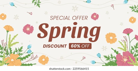 Spring vector illustration design. Flat design.