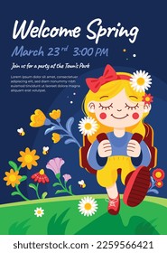 Spring vector illustration design. Flat design.