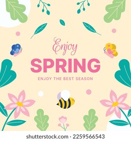 Spring vector illustration design. Flat design.