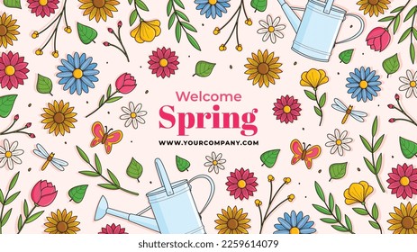 Spring vector illustration design. Flat design.
