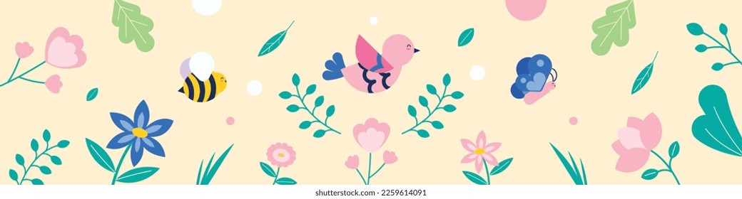 Spring vector illustration design. Flat design.