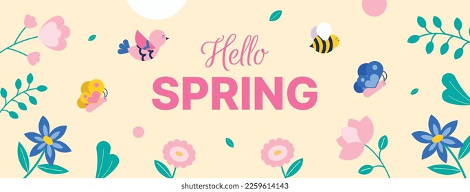 Spring vector illustration design. Flat design.