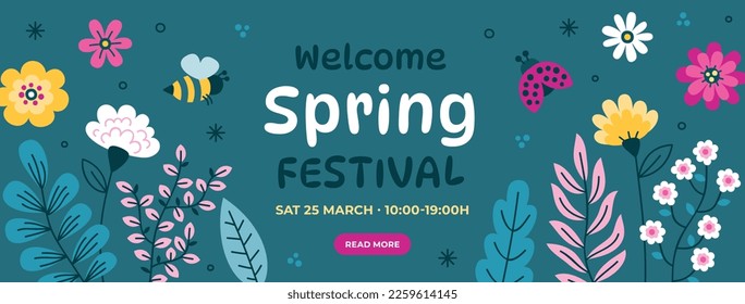 Spring vector illustration design. Flat design.