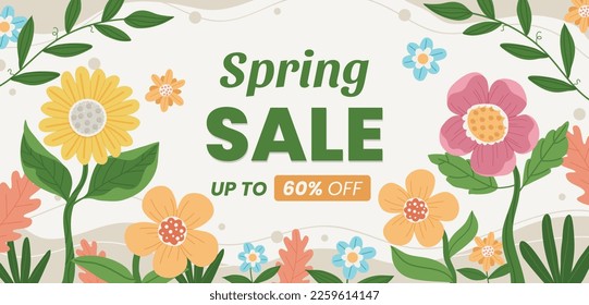 Diseño de ilustración vectorial de primavera. Diseño plano.