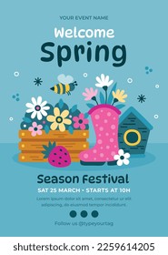 Spring vector illustration design. Flat design.