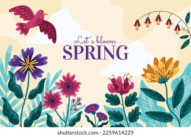 Spring vector illustration design. Flat design.