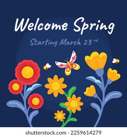 Spring vector illustration design. Flat design.