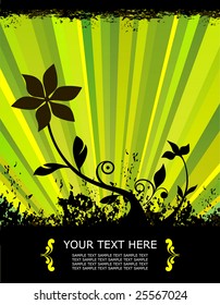 spring vector illustration of a flower growing from the ground