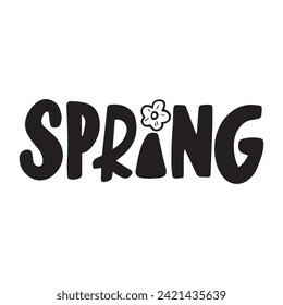 Ilustración vectorial de primavera sobre fondo blanco. Grabación manual para afiches inspiradores, tarjetas, etc. Diseño de tipografía de citas motivacionales