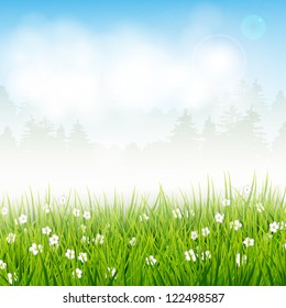 Spring vector landscape