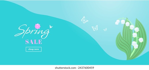 Spring vector leaflet, web banners for social media, wallpaper, background. Spring floral sale banner