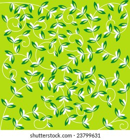 spring vector ornament with leaves