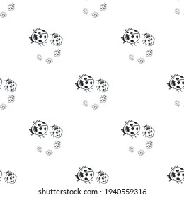 spring vector pattern with ladybug on a transparent background Easter seamless baby background spring vector pattern with ladybug on a transparent background Easter seamless baby background